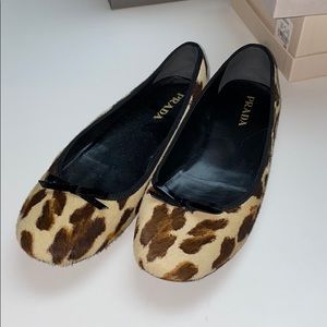 Prada Animal Print Ballet Flat with Bow
